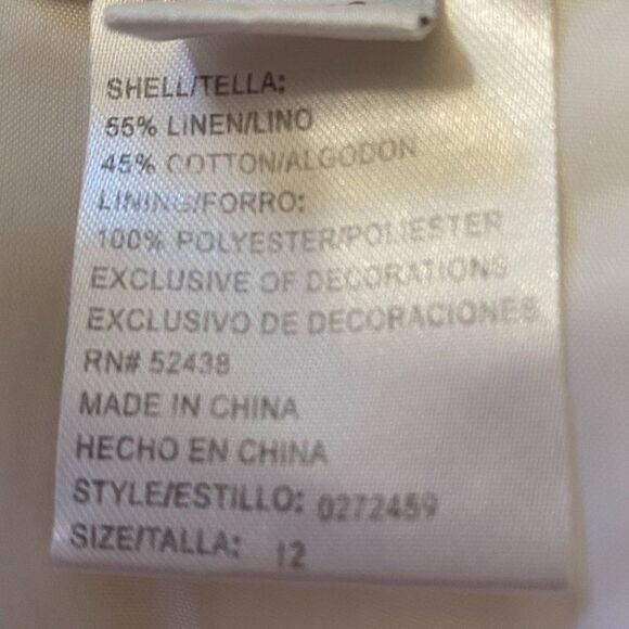 Plaza South Linen Cotton Boho Embordered Ruffle Hem Women Skirt Size 12 - Picture 10 of 10